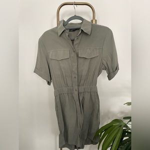 Button down shorts romper